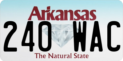 AR license plate 240WAC