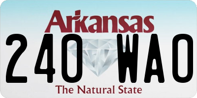 AR license plate 240WAO