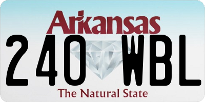 AR license plate 240WBL