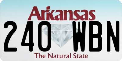 AR license plate 240WBN