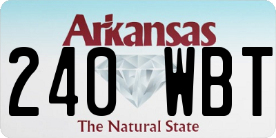 AR license plate 240WBT