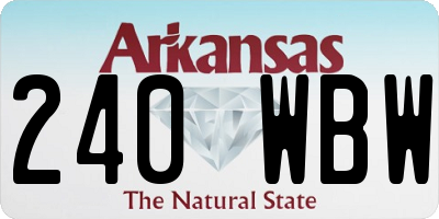 AR license plate 240WBW