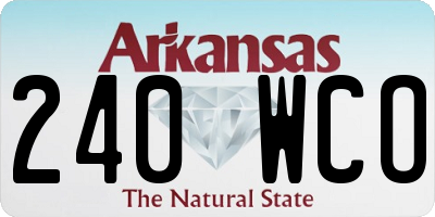 AR license plate 240WCO