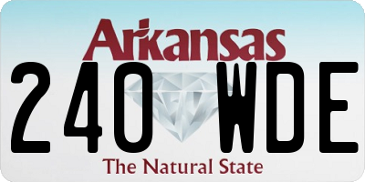 AR license plate 240WDE