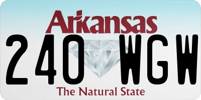 AR license plate 240WGW