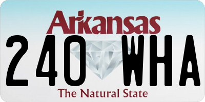 AR license plate 240WHA
