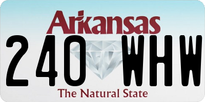 AR license plate 240WHW