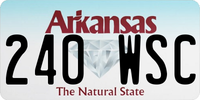 AR license plate 240WSC