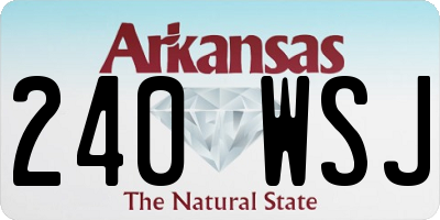 AR license plate 240WSJ