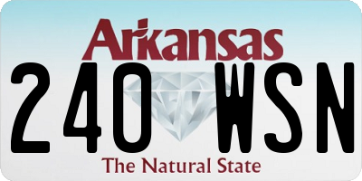 AR license plate 240WSN