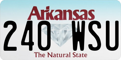 AR license plate 240WSU