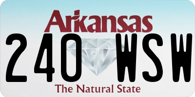 AR license plate 240WSW