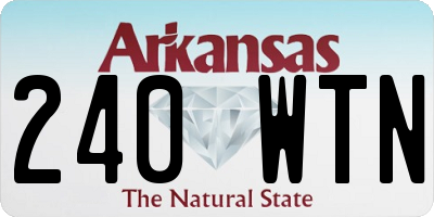 AR license plate 240WTN