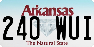 AR license plate 240WUI