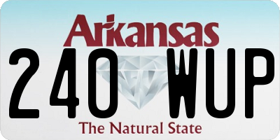 AR license plate 240WUP