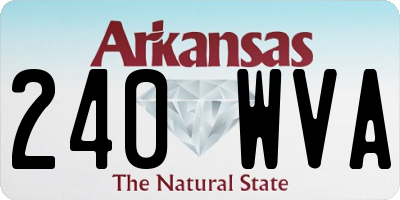 AR license plate 240WVA
