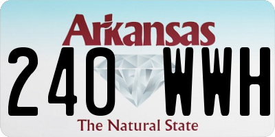 AR license plate 240WWH