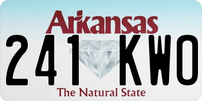 AR license plate 241KWO