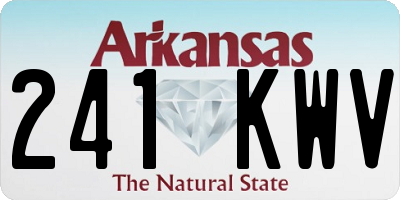 AR license plate 241KWV