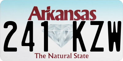 AR license plate 241KZW