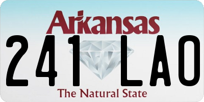 AR license plate 241LAO