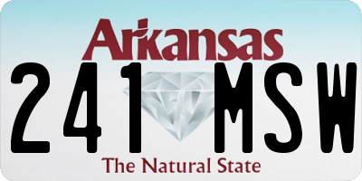 AR license plate 241MSW