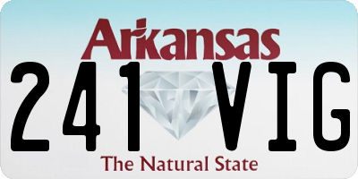 AR license plate 241VIG