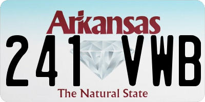 AR license plate 241VWB