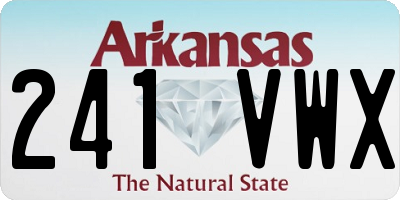 AR license plate 241VWX