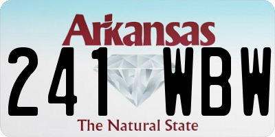 AR license plate 241WBW