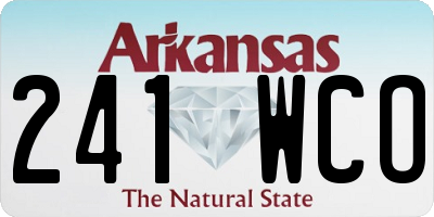 AR license plate 241WCO