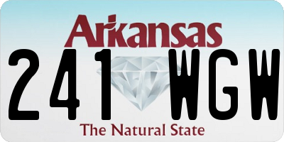 AR license plate 241WGW