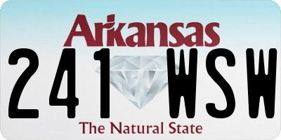 AR license plate 241WSW