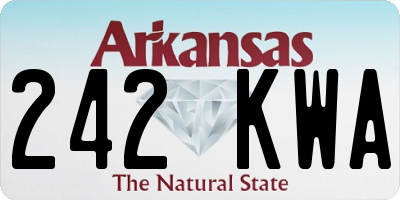 AR license plate 242KWA