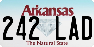 AR license plate 242LAD