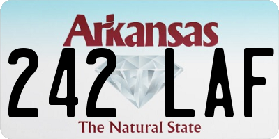 AR license plate 242LAF