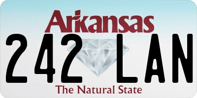 AR license plate 242LAN