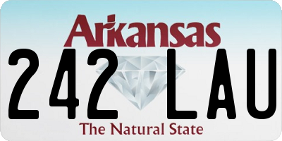 AR license plate 242LAU