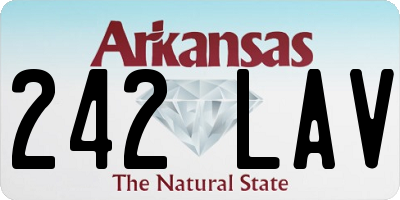 AR license plate 242LAV