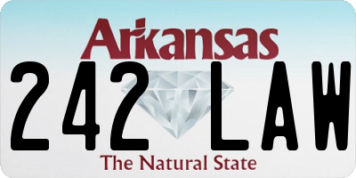 AR license plate 242LAW