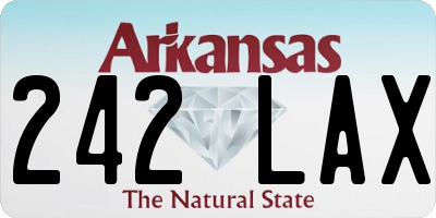 AR license plate 242LAX