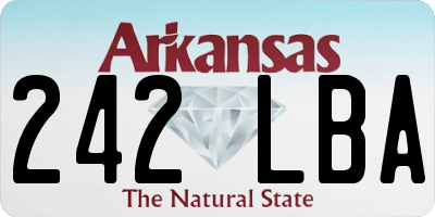 AR license plate 242LBA