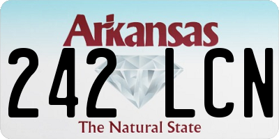 AR license plate 242LCN