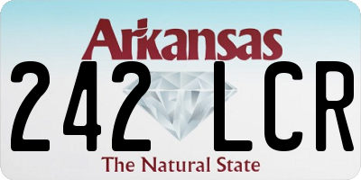 AR license plate 242LCR
