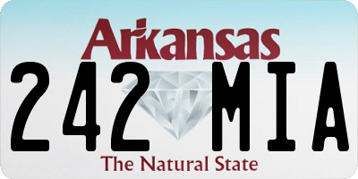 AR license plate 242MIA