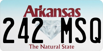 AR license plate 242MSQ