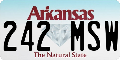 AR license plate 242MSW