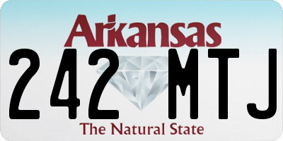 AR license plate 242MTJ