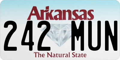 AR license plate 242MUN