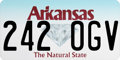AR license plate 242OGV